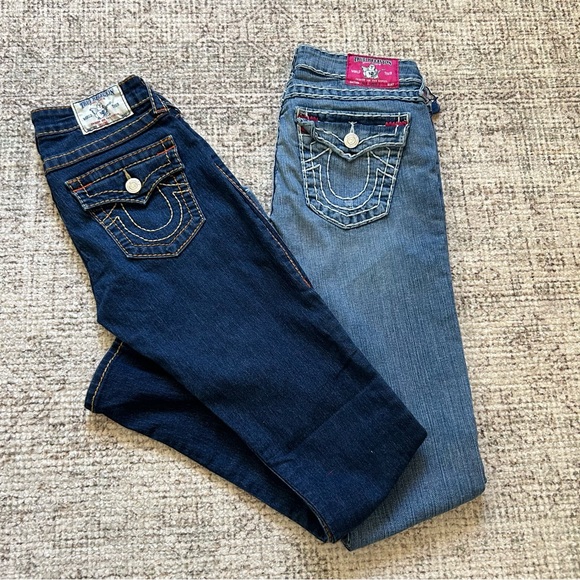 True Religion Denim - True Religion Women’s Skinny Jeans - Dark Indigo & Light Blue Wash